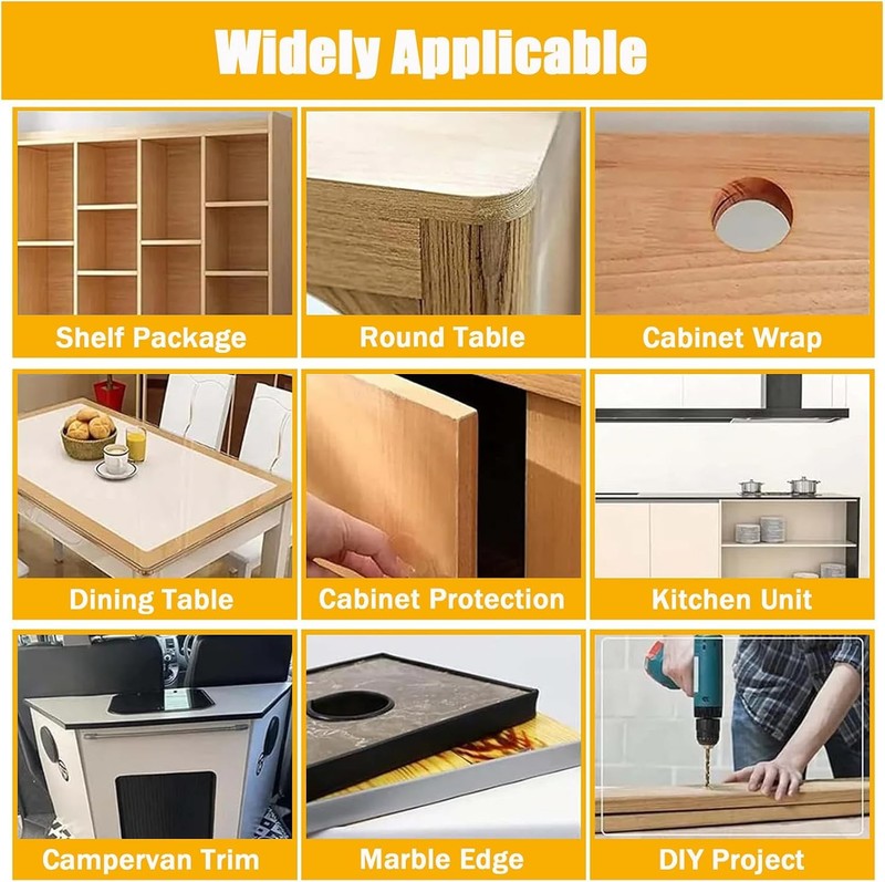 PVC U Shape Edging Trim Self Adhesive Flexible Skirting Board 18Mm 5M Wood Grain Unbranded