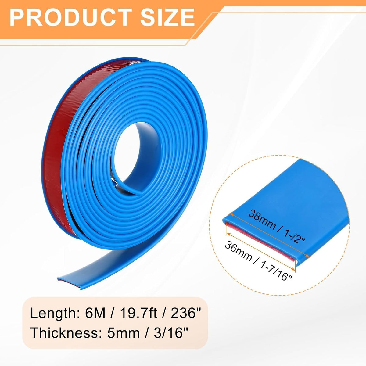 Blue U Shape Edge Banding Self Adhesive TPE Furniture Trim Protector 36Mm X 6M Unbranded