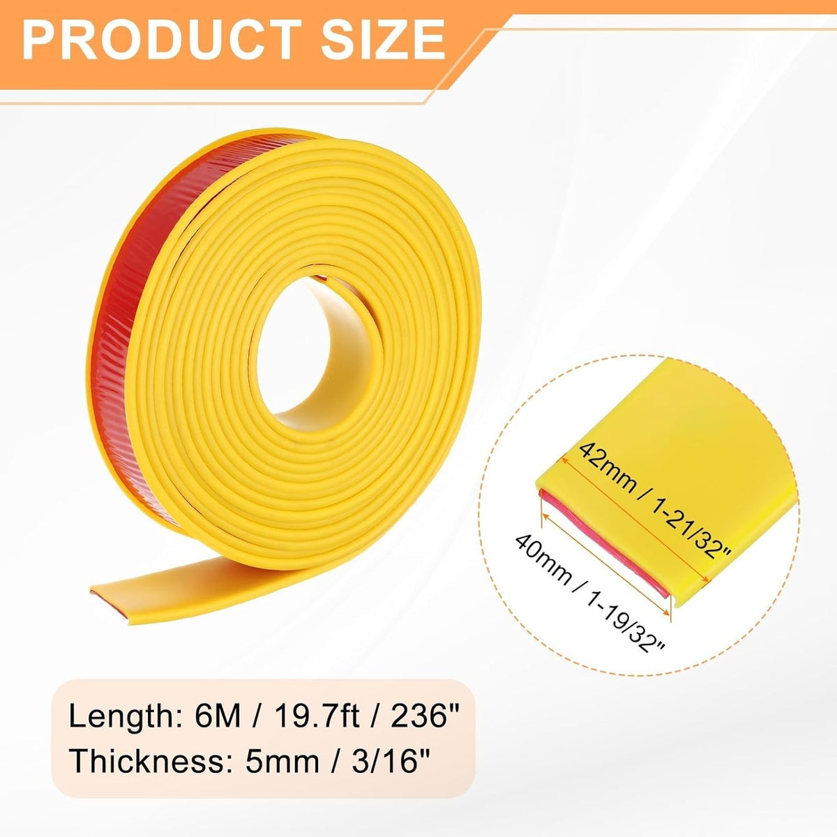 Yellow U Shape Edge Banding Self Adhesive TPE Furniture Trim Protector 40Mm X 6M Unbranded