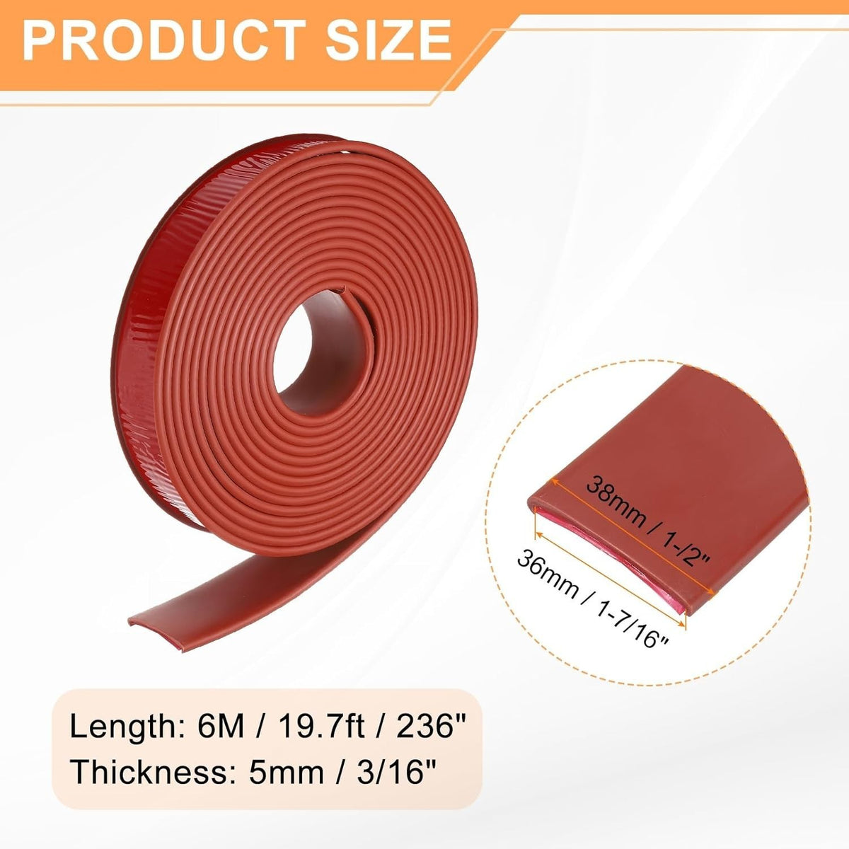 Brown U Shape Edge Banding Self Adhesive TPE Furniture Trim Protector 36Mm X 6M Unbranded