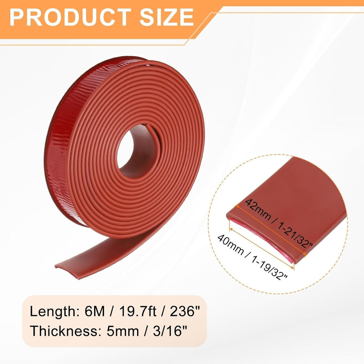 Brown U Shape Edge Banding Self Adhesive TPE Furniture Trim Protector 40Mm X 6M Unbranded