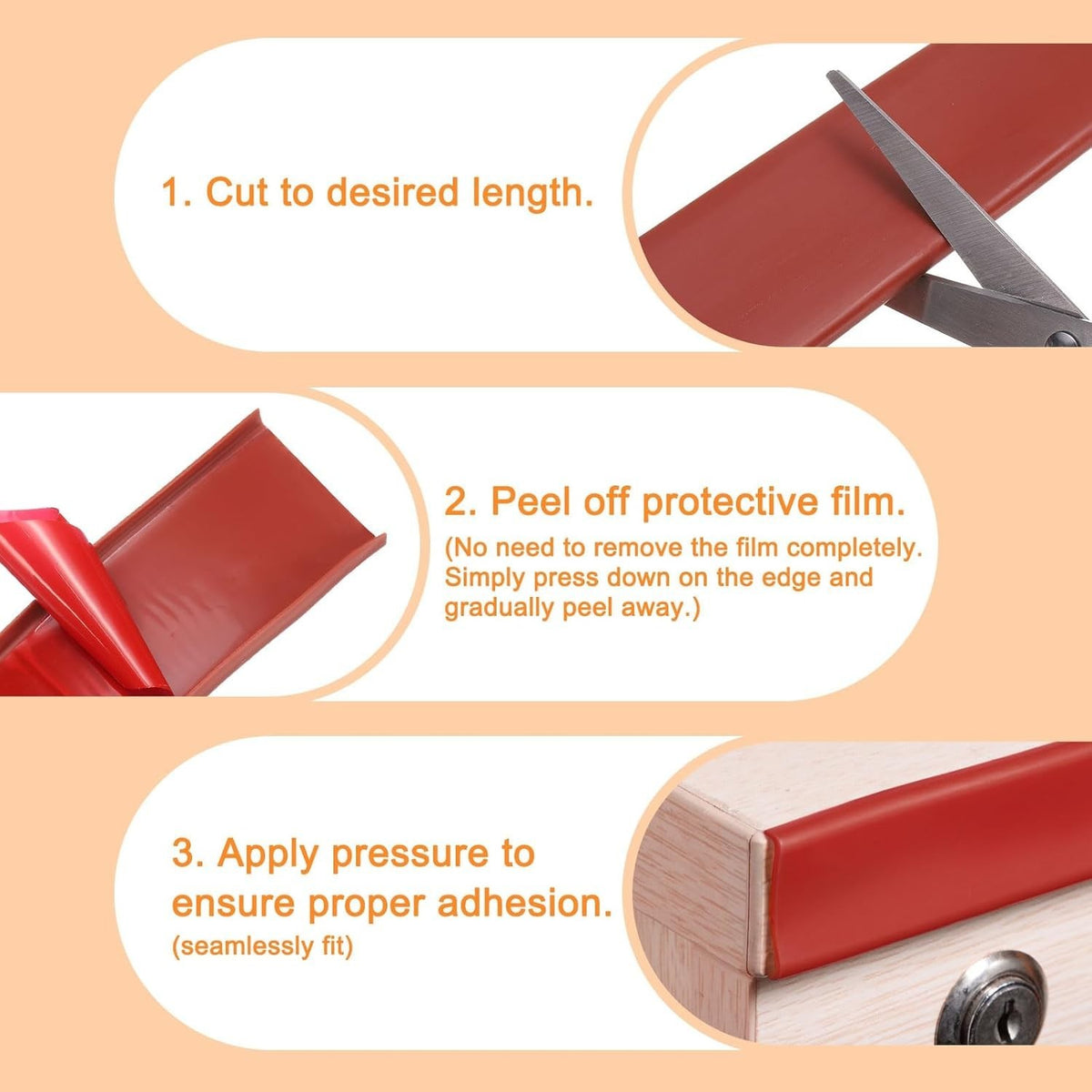 Brown U Shape Edge Banding Self Adhesive TPE Furniture Trim Protector 40Mm X 6M Unbranded