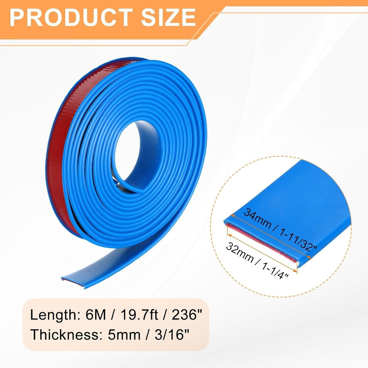Blue U Shape Edge Banding Self Adhesive TPE Furniture Trim Protector 32mm x 6M Unbranded