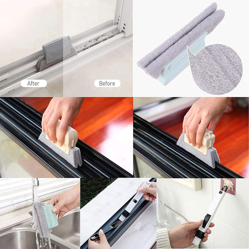 Window Groove Cleaning Brush Set Door Track Keyboard Gap Cleaner Dustpan Pink Unbranded