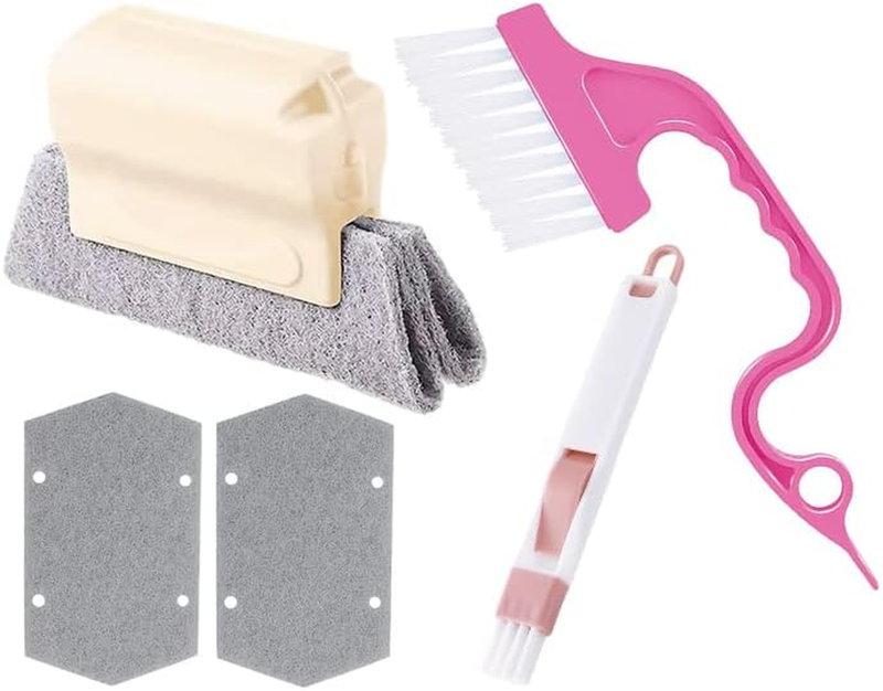 Window Groove Cleaning Brush Set Door Track Keyboard Gap Cleaner Dustpan Pink Unbranded
