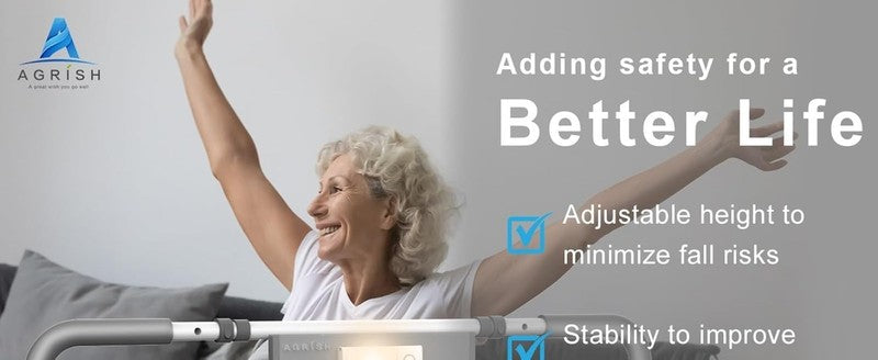 Adjustable Bed Safety Rail Elderly Adults Grab Handle Motion Light Storage Aid Unbranded