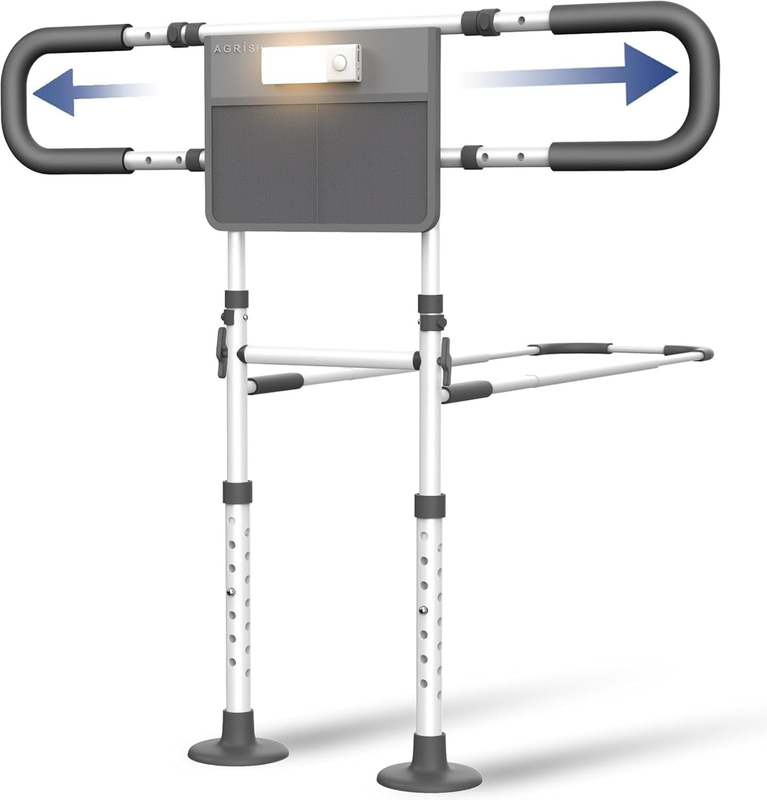 Adjustable Bed Safety Rail Elderly Adults Grab Handle Motion Light Storage Aid Unbranded