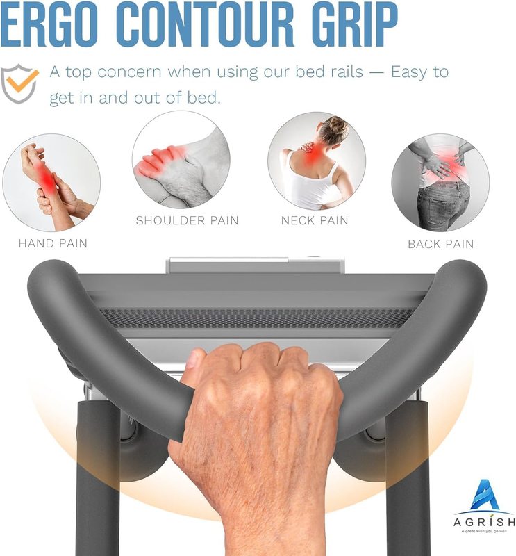 Bed Assist Rail Elderly Adults Safety Handle LED Light Support Storage Pouch Aid Unbranded