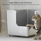 Stainless Steel Cat Litter Tray High Sided Metal Box Large Corner Entry Wheels Does not apply