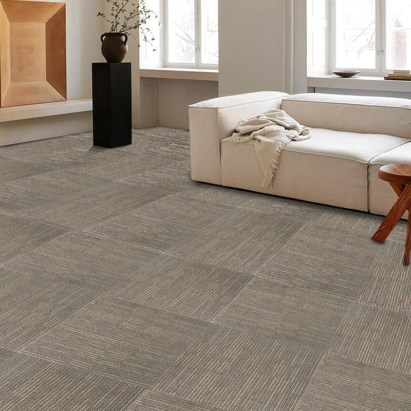 Heavy Duty Carpet Tiles 20 Pack Non Slip Floor Squares Office Home Gym 50X50Cm Unbranded