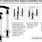 Adjustable Undermount Sink Support Bracket Stainless Steel Kitchen Repair Stand Unbranded