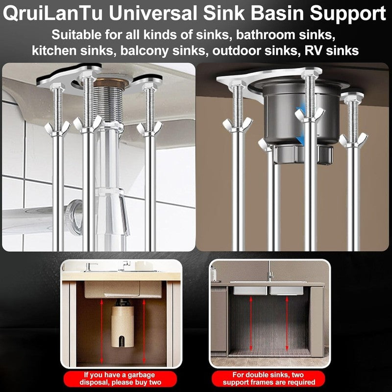 Adjustable Undermount Sink Support Bracket Stainless Steel Kitchen Repair Stand Unbranded