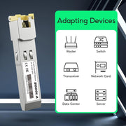 2.5G SFP RJ45 Transceiver 2.5GBase T Copper Module 1G 100Mbps 100M Hot Plug SFP+ Does not apply