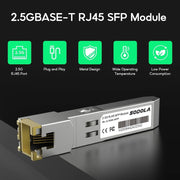 2.5G SFP RJ45 Transceiver 2.5GBase T Copper Module 1G 100Mbps 100M Hot Plug SFP+ Does not apply