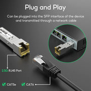 2.5G SFP RJ45 Transceiver 2.5GBase T Copper Module 1G 100Mbps 100M Hot Plug SFP+ Does not apply