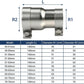 Exhaust Clamp 45 55mm Stainless Steel Sleeve Pipe Connector 140mm Reducer Repair Does not apply