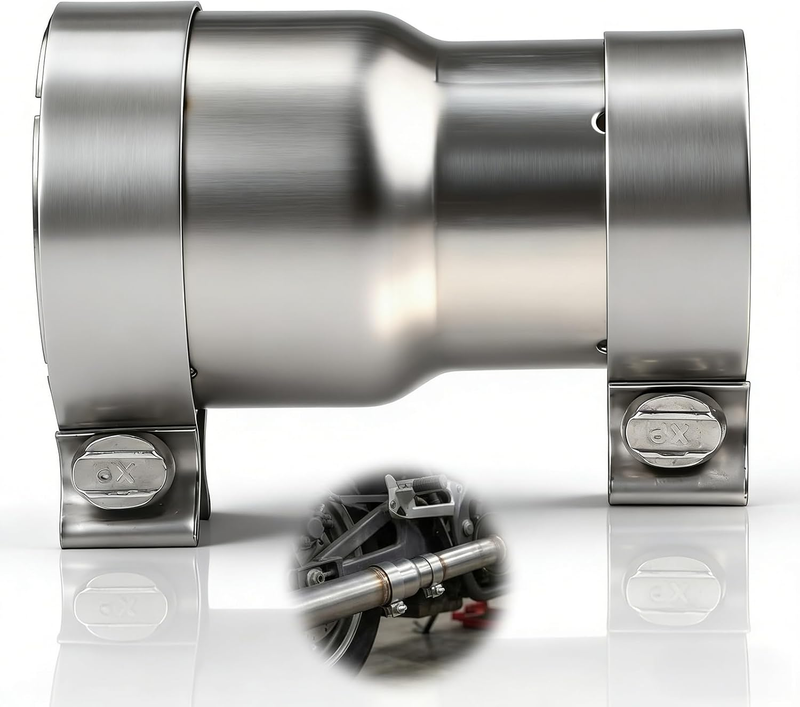 Exhaust Clamp 51-63mm Stainless Steel Sleeve Pipe Connector 140mm Reducer Repair Does not apply