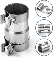Exhaust Clamp 51-63mm Stainless Steel Sleeve Pipe Connector 140mm Reducer Repair Does not apply