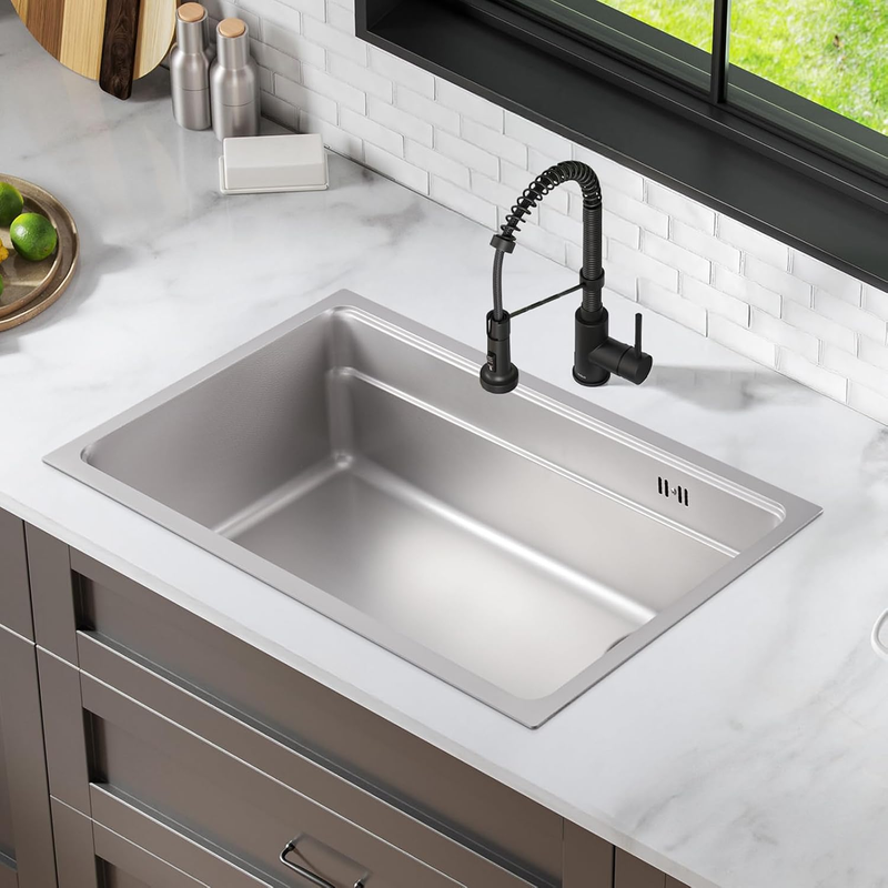 304 Stainless Steel Kitchen Sink Single Bowl Nano Drainer Basket Waste Kit Does not apply
