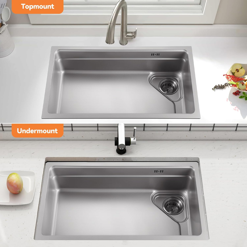 304 Stainless Steel Kitchen Sink Single Bowl Nano Drainer Basket Waste Kit Does not apply