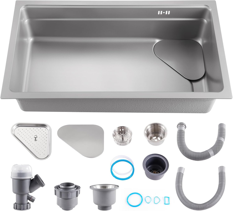 304 Stainless Steel Kitchen Sink Single Bowl Nano Drainer Basket Waste Kit Does not apply