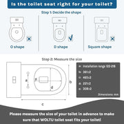 D Shape Toilet Seat Soft Close Quick Release White Heavy Duty Top Fixing Hinges Does not apply