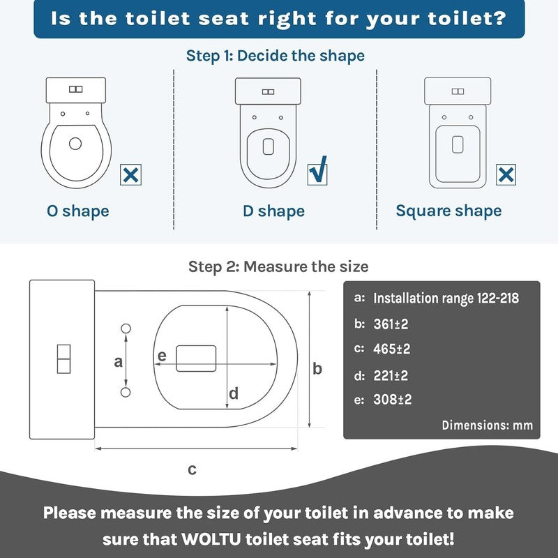 D Shape Toilet Seat Soft Close Quick Release White Heavy Duty Top Fixing Hinges Does not apply