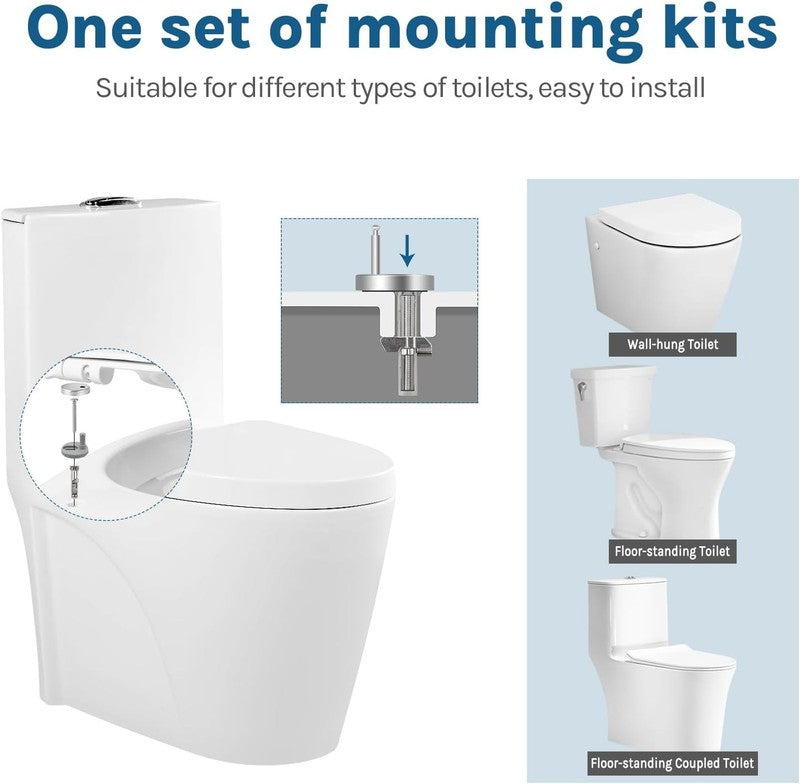 D Shape Toilet Seat Soft Close Quick Release White Heavy Duty Top Fixing Hinges Does not apply