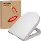 D Shape Toilet Seat Soft Close Quick Release White Heavy Duty Top Fixing Hinges Does not apply