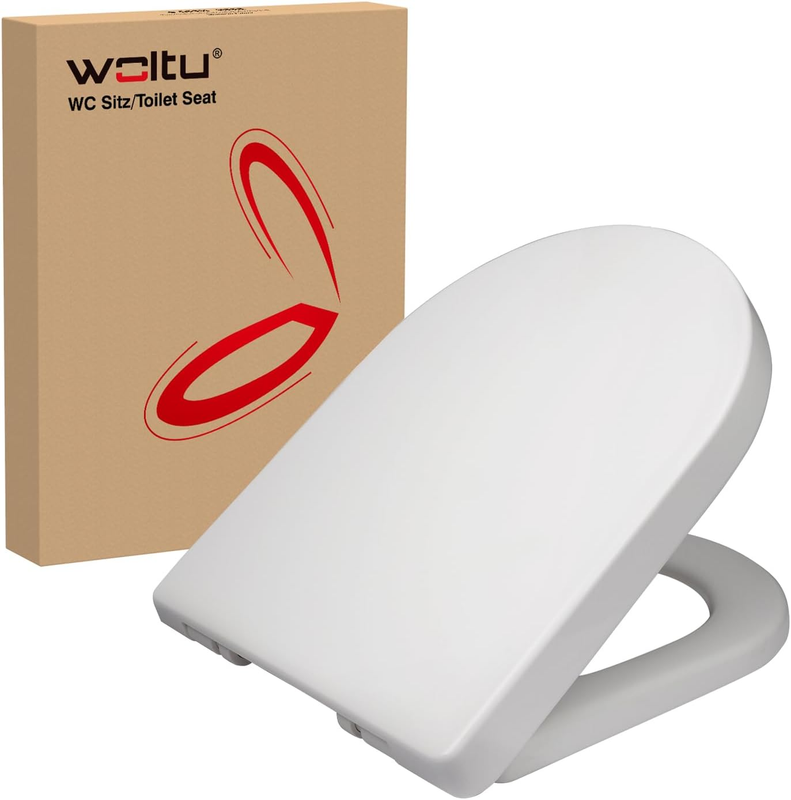 D Shape Toilet Seat Soft Close Quick Release White Heavy Duty Top Fixing Hinges Does not apply