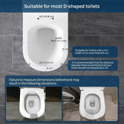 D Shape Toilet Seat Soft Close Quick Release White Heavy Duty Top Fixing Hinges Does not apply