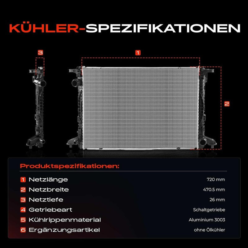 Engine Radiator fit Audi A4 A5 A6 A7 Q5 3.0 TDI 2015-2024 8W0121251M Cooling Does not apply