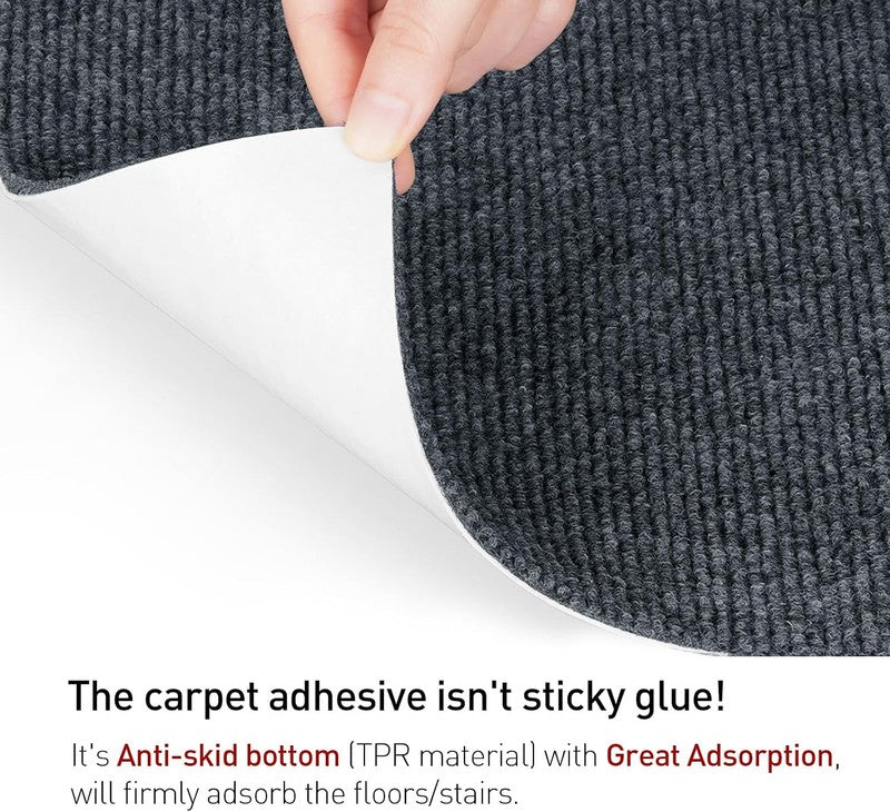 Grey Carpet Tiles 60X60Cm Self Adhesive Non Slip Peel Stick Floor Covering 16Pcs Does not apply