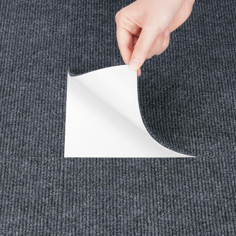 Grey Carpet Tiles 60X60Cm Self Adhesive Non Slip Peel Stick Floor Covering 16Pcs Does not apply