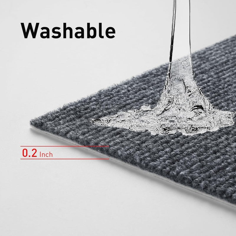 Grey Carpet Tiles 60X60Cm Self Adhesive Non Slip Peel Stick Floor Covering 16Pcs Does not apply