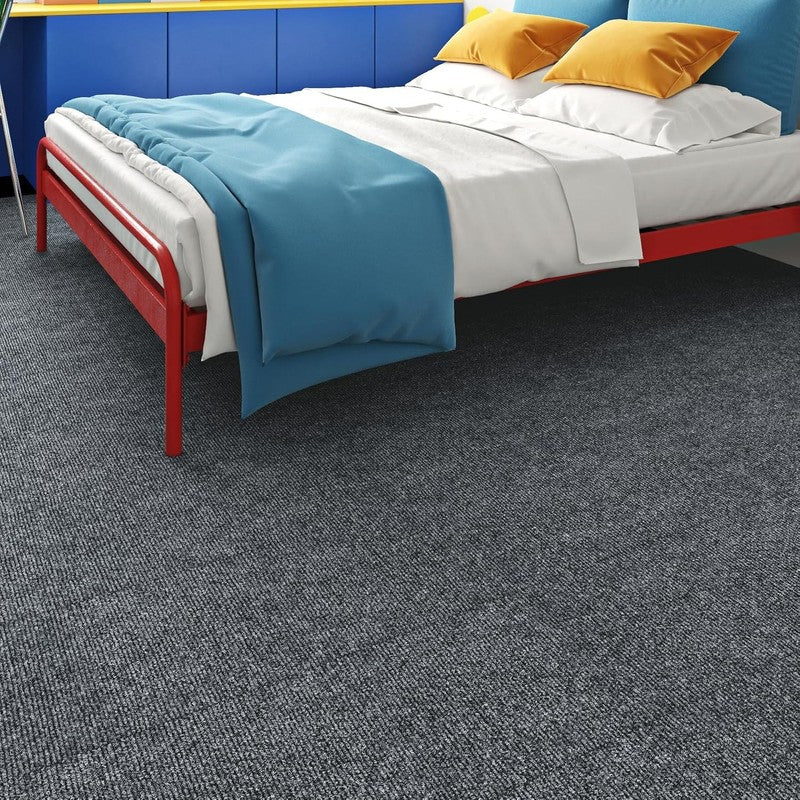 Grey Carpet Tiles 60X60Cm Self Adhesive Non Slip Peel Stick Floor Covering 16Pcs Does not apply