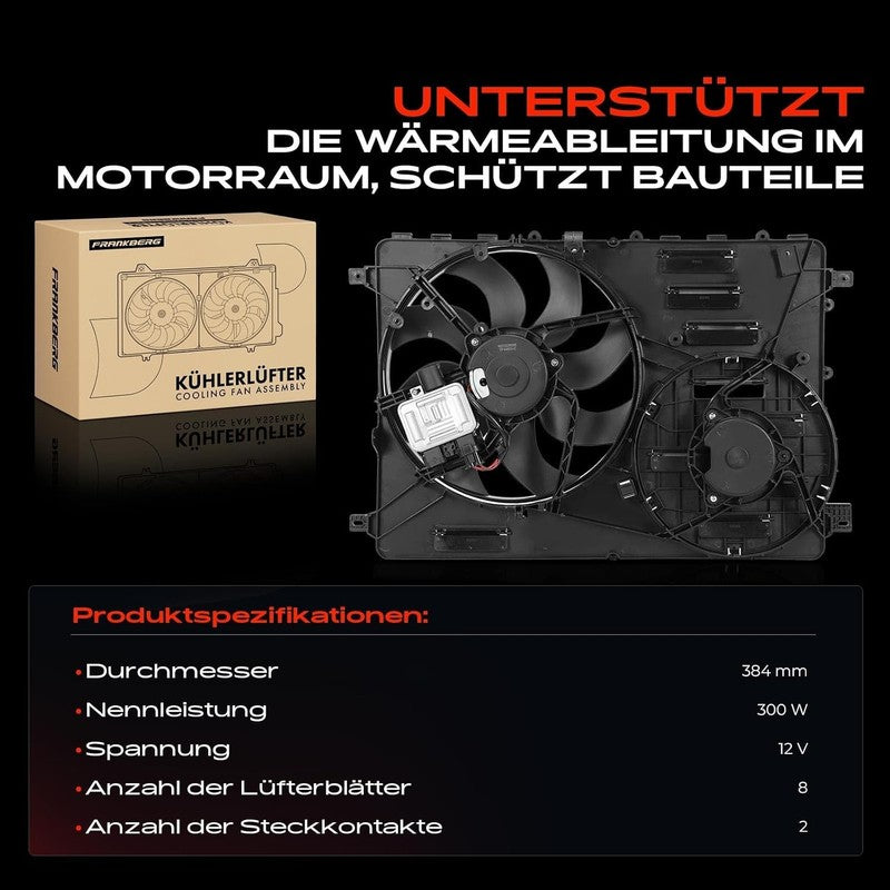 Radiator Cooling Fan With Frame fit Evoque L538 Discovery Sport L550 LR044833 Does not apply