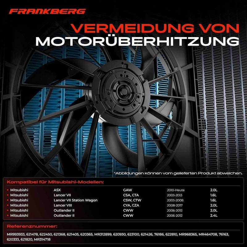Radiator Cooling Fan Clutch fit Mitsubishi ASX Lancer Outlander 12V Twin Fan Does not apply