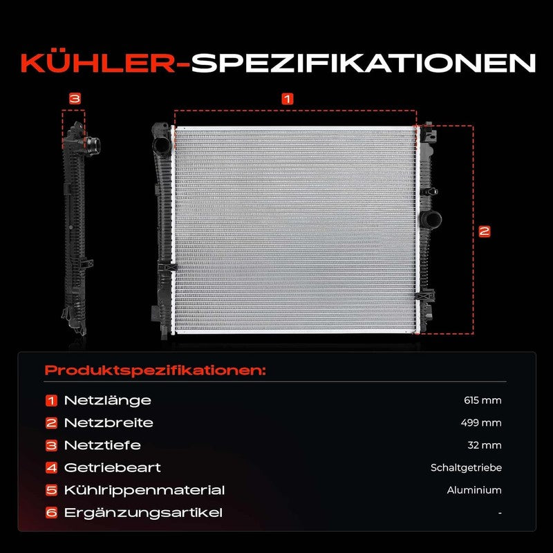 Engine Radiator fit BMW 3 4 G20 G21 G22 G23 2.0 3.0 Cooling 2018-2024 8625421 Does not apply