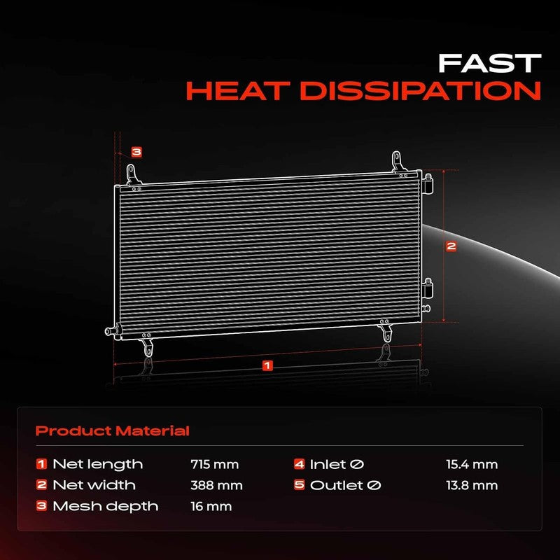 Air Conditioning Condenser With Dryer fit Audi Q7 Cayenne Touareg 4L0260401A Unbranded