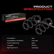 Rear Coil Springs Pair fit Citroen DS5 Peugeot 308 CC Suspension 4066815 Does not apply