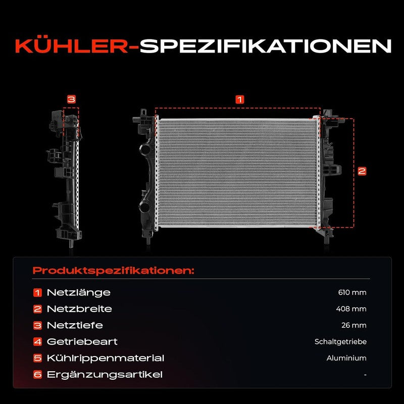Engine Radiator fit Jeep Compass 2.4 Petrol 2017-2024 Cooling Cooler CH3010381 Does not apply