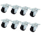 8Pcs 1'' Swivel Castor Wheels Rubber Trolley Furniture Plate Caster Rollers Does not apply