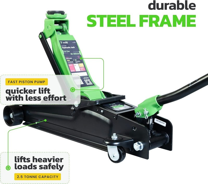2.5 Ton Hydraulic Trolley Jack Low Profile 5500 Lbs Lift Cars SUVs Carry Case! Does not apply