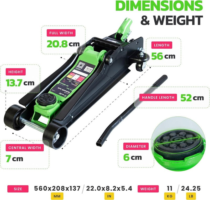 2.5 Ton Hydraulic Trolley Jack Low Profile 5500 Lbs Lift Cars SUVs Carry Case! Does not apply