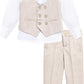Boys Formal Suit Set Wedding Bearer 4Pc Vest Shirt Bow Tie Trousers 13-14years Unbranded