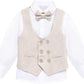 Boys Formal Suit Set Wedding Bearer 4Pc Vest Shirt Bow Tie Trousers 13-14years Unbranded