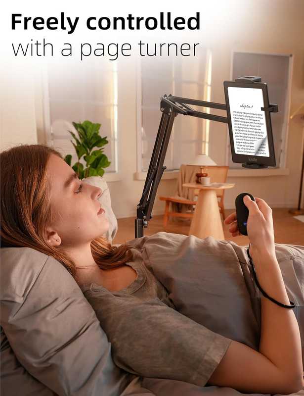 Kindle Tablet Floor Stand Holder Remote Page Turner Bed Phone E Reader 4.7-13'' Does not apply