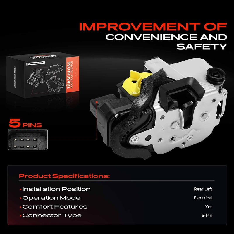 Rear Left Door Lock Actuator Central Locking 5 Pin Electric fit Mokka Trax SUV Unbranded