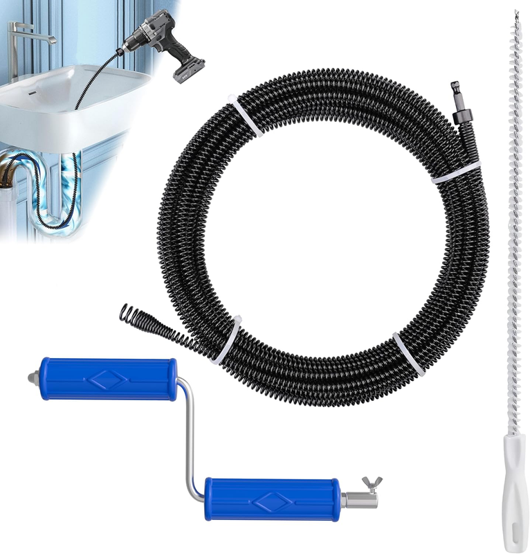 Drain Cleaning Spiral 8 MM X 10m Pipe Unblocker Snake Spring Steel Plumber Tools Does not apply